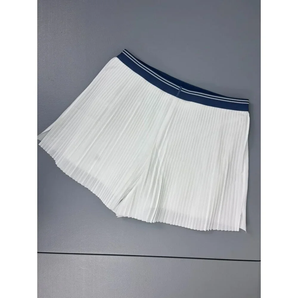 Athleta Girl medium 8-10 white pleat back flowy‎ athletic tennis shorts